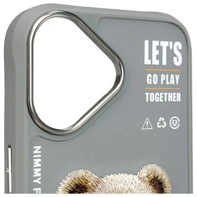 5. Nimmy Cool&Cute 2.0 Bärenhülle für iPhone 16 - Grau