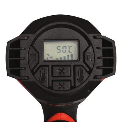 7. YATO Heißluftpistole 1600W 50-650C 2 Geschwindigkeiten LCD + Speicher