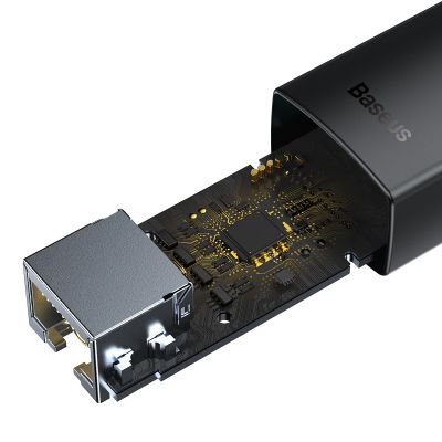8. Baseus Lite Series externe Netzwerkkarte USB Typ C - RJ-45 1Gbps (1000Mbps) schwarz (WKQX000301)