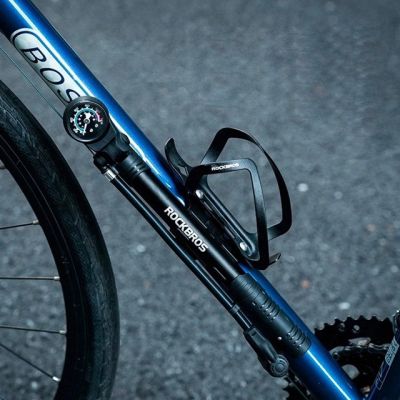 3. Rockbros 42310006001 Fahrradpumpe mit Manometer, Schwarz