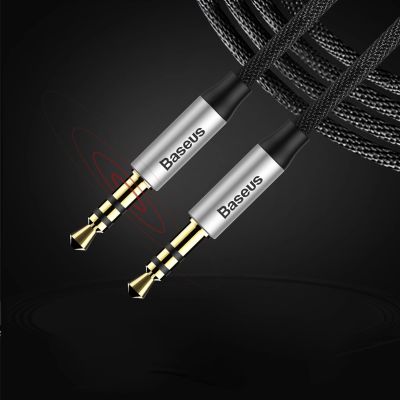 16. Baseus Yiven M30 Stereo AUX 3,5 mm Audiokabel Stecker Miniklinke 1m silber-schwarz (CAM30-BS1)