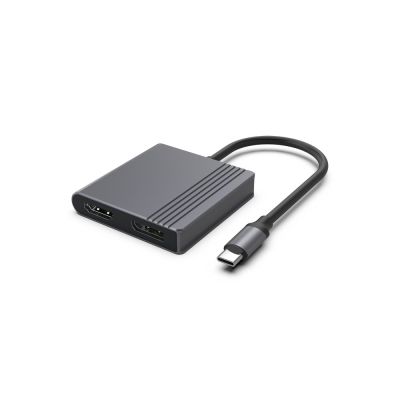 GEMBIRD USB-C auf HDMI + DP Adapter 4K 60Hz, Schwarz