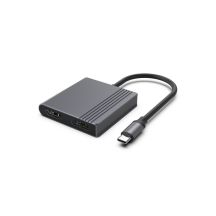 GEMBIRD USB-C auf HDMI + DP Adapter 4K 60Hz, Schwarz