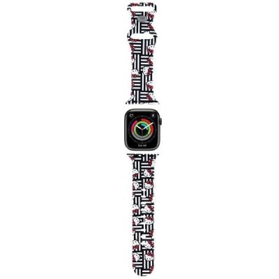 Hello Kitty Silikon Heads & Stripes Armband für Apple Watch 38/40/41 mm – Schwarz