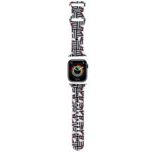Hello Kitty Silikon Heads & Stripes Armband für Apple Watch 38/40/41 mm – Schwarz