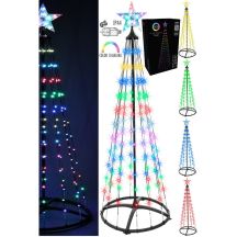 DEKORATIVER WEIHNACHTSBAUM 154 LED RGB 150 CM SCHWARZ
