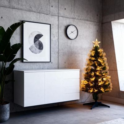 12. Dekorativer Weihnachtsbaum aus Glasfaser, warmweiß, 120 cm