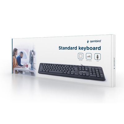 8. GEMBIRD KB-U-103-RU Tastatur (USB 2.0; (US); schwarz)