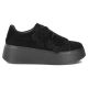 2. Damen-Sneaker aus Leder mit Plateausohle und Blumenmuster, Wildleder, schwarz, Filippo DP8113