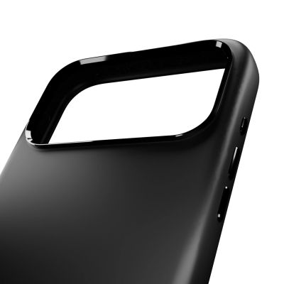 7. Puro Icon Mag Pro Flüssigsilikonhülle für iPhone 17 Pro, MagSafe-kompatibel, mit Kameraschutz und Aluminiumknöpfen – Schwarz