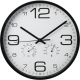 5. 30 cm Wanduhr mit Thermometer, schwarz