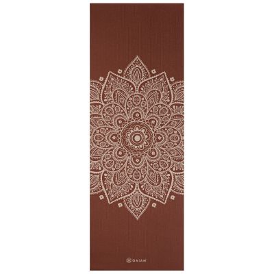 7. Gaiam Yogamatte „Sundial Flower“, intensiv rostfarben, 5 mm, 65733
