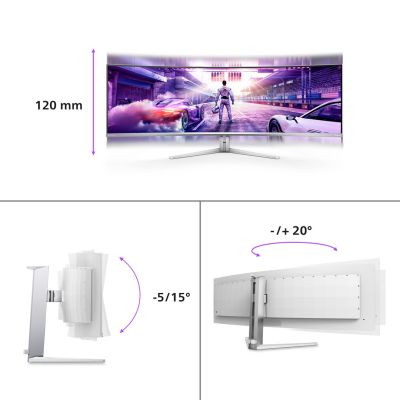 53. Philips Evnia 8000 49M2C8900L/00 Computermonitor 124,2 cm (48,9 Zoll) 5120 x 1440 Pixel Dual QHD QD-OLED Weiß