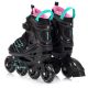 5. Meteor M 34-38 Buzzy Rollschuhe Schwarz/Rosa/Mint