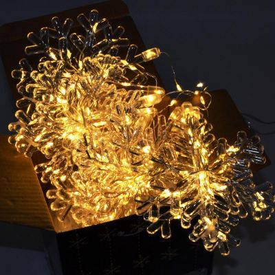 6. Lichterkette für den Weihnachtsbaum, 120 x 120 cm, 232 LEDs, warmweiße Schneeflocken