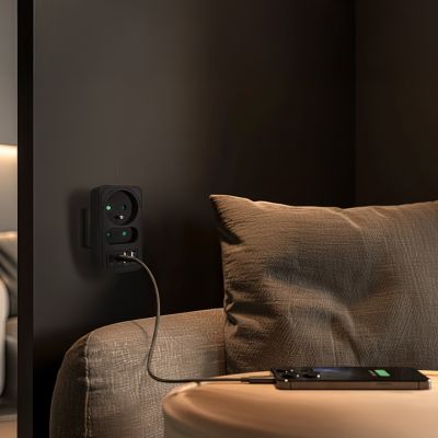 5. MACLEAN Steckdosenleiste x2 + 4xUSB, Verteiler mit 2 Steckdosen, 2xUSB-A, 2xUSB-C PD 20W, 1x16A + 1x6A MCE249 F/B