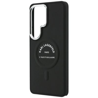 6. Karl Lagerfeld MagSafe Hülle mit geprägtem Ring und RSG-Logo für Samsung Galaxy S26 Ultra – Schwarz