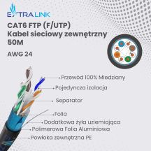 Extralink CAT6 FTP (F/UTP) V2 Außen-Netzwerkkabel 50 m