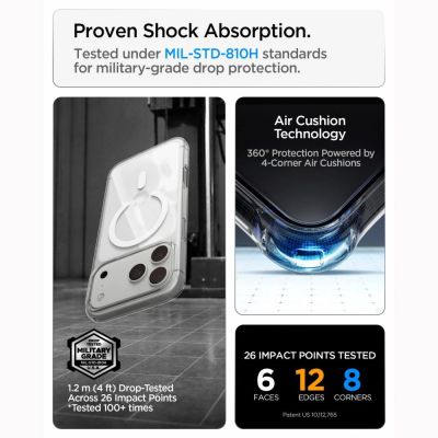 10. Spigen Liquid Crystal MagSafe Hülle für iPhone 18 Pro / 17 Pro – Transparent und Weiß