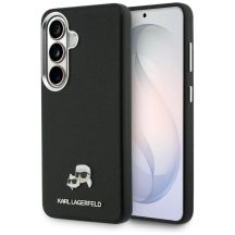 Karl Lagerfeld Saffiano KC Metal Logo MagSafe Hülle für Samsung Galaxy S26 Schwarz