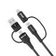 2. Wozinsky WNBAA 4in1 Kabel 2x USB-C 1x USB-A 1x Lightning 60W 1 m - Schwarz
