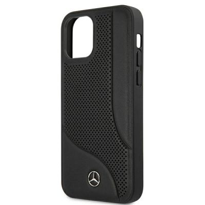 6. Mercedes Leder Perforated Area Case für iPhone 12 mini - Schwarz
