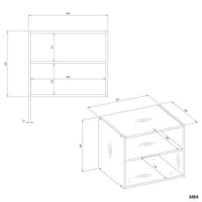 8. AUFSATZ 60 OPENO WEISS – Regal für modularen Kleiderschrank, 60 cm, fürs Schlafzimmer