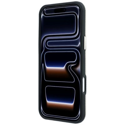5. Guess MagSafe Hülle mit genarbtem, rundem Strass-Logo für iPhone 18 Pro Max / 17 Pro Max – Beige