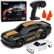 RC Drift Sportwagen, austauschbare Karosserie und Räder, Allradantrieb, Schwarz, Maßstab 1:43