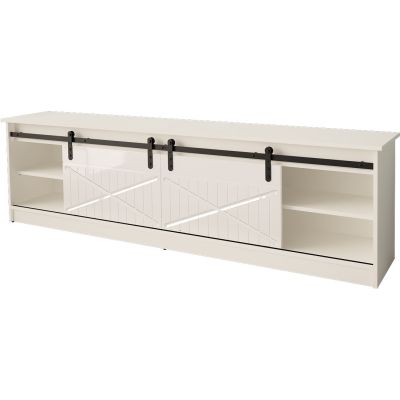 3. GRANERO TV-Schrank 200x56,7x35 weiß/weiß glänzend