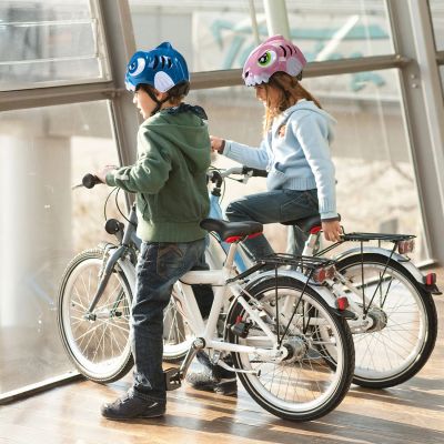 7. Wozinsky Kinderfahrradhelm mit Dinosaurier-Motiv, Größe S – Blau