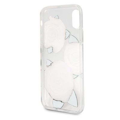 4. Guess Flower Desire Rote Rose iPhone X Hülle - Transparent