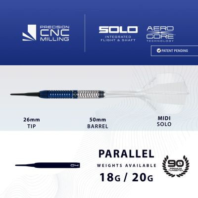3. Harrows GEO 01 PARALLEL 90 % Softip-Darts