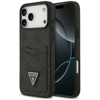 Guess 4G nauble Card Triange Etui für iPhone 18 Pro Max / 17 Pro Max – schwarz