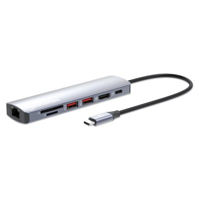 Manhattan 153966 Kabelgebundene Dockingstation USB 3.2 Gen 2 (3.1 Gen 2) Typ-C Silber