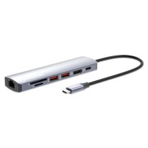 Manhattan 153966 Kabelgebundene Dockingstation USB 3.2 Gen 2 (3.1 Gen 2) Typ-C Silber