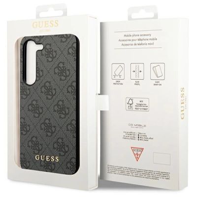 8. Guess GUHCS23SG4GFGR S23 S911 Grau/Grau Hardcase 4G Metal Gold Logo