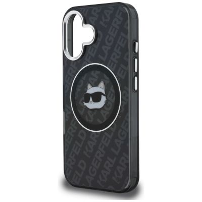 6. Karl Lagerfeld IML Choupette Head Logo MagSafe Hülle für iPhone 16 - Schwarz