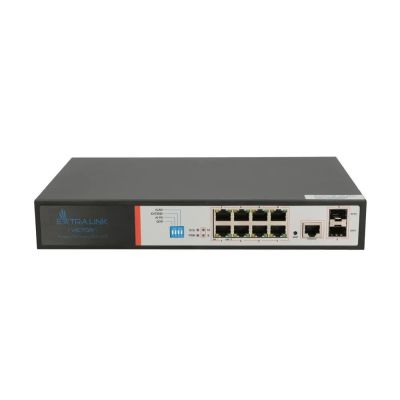 Extralink VICTOR | PoE-Switch | 8x Gigabit PoE/PoE+, 2x SFP, 1x Konsolenanschluss, 150 W, Managed