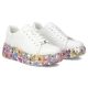 5. Leder-Plateau-Sneaker mit weißem Blumenmuster Filippo DP7507
