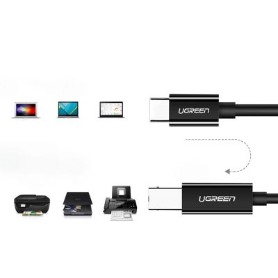 4. Ugreen US241 USB-C 2.0 - USB-B-Kabel 1 m - Schwarz