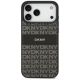 3. DKNY Hülle mit sich wiederholendem Texturmuster und Ton-in-Ton-Streifen für iPhone 17 Pro Max – Schwarz