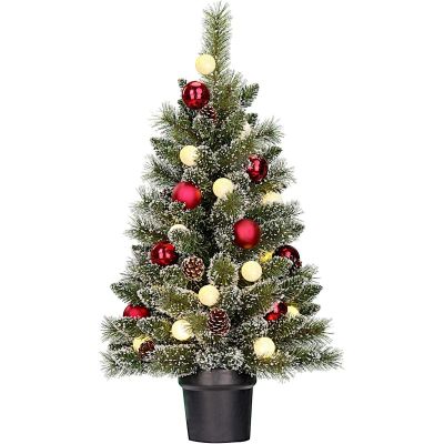 2. Dekorativer Weihnachtsbaum Kaprun im 20-LED-Topf mit Kugeln, Höhe: 90 cm