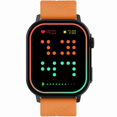 5. Gravity GT15-2 Smartwatch, oranges Silikonarmband + schwarzes Armband