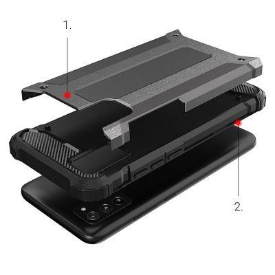 6. Hybrid Armor Case Tough Rugged Cover für Samsung Galaxy A03s schwarz