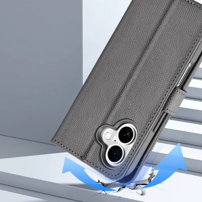 10. Dux Ducis Lawa Lederhülle für iPhone 16 - Grau