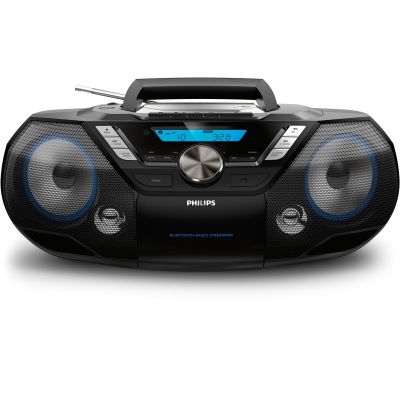 3. Philips AZB798T/12 Tragbare Stereoanlage, analog und digital, 12 W, DAB, DAB+, FM, Schwarz, MP3-Player