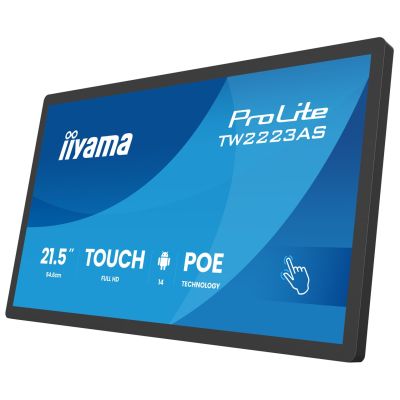 5. iiyama TW2223AS-B3P Digital Signage-Display, interaktives Flachbildschirm-Display, 54,6 cm (21,5 Zoll), Wi-Fi, 450 cd/m² Full HD, schwarzer Touchscreen, integrierter Prozessor, Android, 24/7-Betrieb