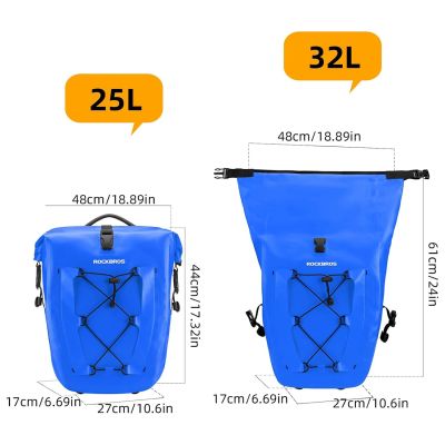 2. Rockbros 30140022004 Wasserdichte Fahrradtasche 25-32L - Blau