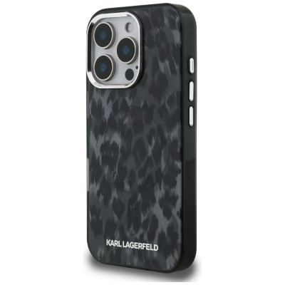 2. Karl Lagerfeld IML MagSafe-Hülle mit Leopardenmuster für iPhone 16 Pro Max – Schwarz